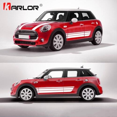 Auto Car Both Sides Door Waist Line Stickers For BMW Mini Cooper Countyman One F54 F55 F56 F57 F60 R55 R56 R57 R58 R59 R60 R61