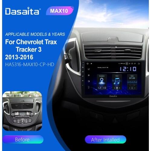 Dasaita 9" Android 10 Car Radio 4+64GB Head Unit with DSP Carplay BT 5.0 GPS Nav One Din for Chevrolet Trax Tracker 3 2013-2016