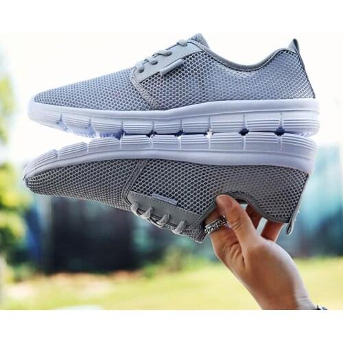 Big Size Summer Breathe Mens Sneakers Women Sport Shoes Men Running Shoes Mens Sports Shoes 2020 Gray Snickers Workout D-423