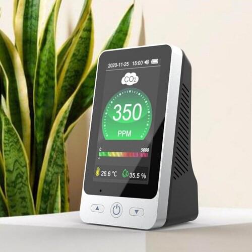 CO2 Analyzer Temperature And Humidity Sensor Carbon Dioxide Meter Precision Tester For Home Indoor Car Air Pollution Detection
