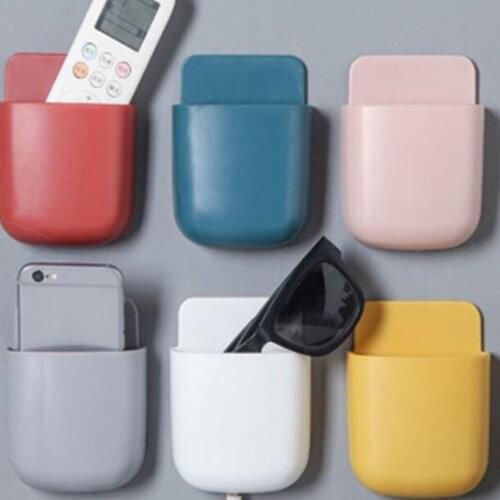 Phone Remote Control Holder Convenient Wall Mount Organizer Storage Box Fashion Colorful Media Organizer Comb Holder