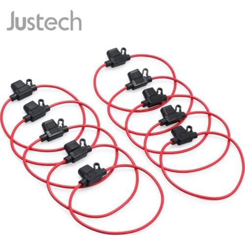Justech 10pcs ATM/ATC Mini Blade Fuse Holder Splash Proof Fuse Set accessories Boat RV Car Fuse box 12V 20A Blade Fuse Holder