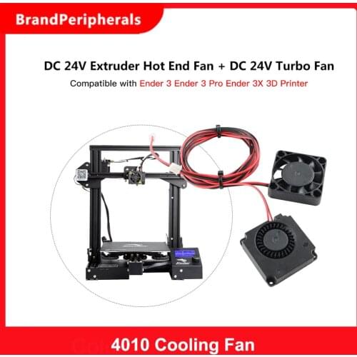 3D Printer Parts 4010 Cooling Fan DC 24V Extruder Hot End Fan and DC 24V Turbo Fan Compatible with Ender 3 Ender 3 Pro Ender 3X