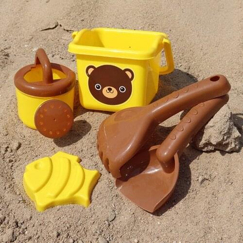 Baby sand playing tool plastic bear Beach Bucket trowel for boy girl Children Beach Toy Set AA026