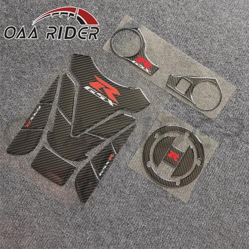 For Suzuki GSX-R GSXR 1000 2009-2016 2009 2010 2011 2012-2016 Carbon Fiber DecalTriple Tree Clamp Oil Gas Cap Tank Pad Sticker