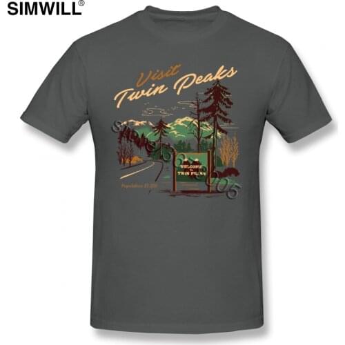 Welcome To Twin Peaks T-Shirts Mens Pure Cotton Tees Short Sleeved O-neck T Shirts Unique Tshirt Oversize