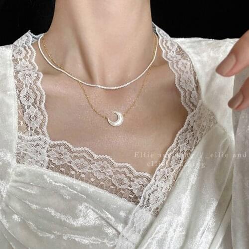 Elegance 2021 Sweet Shiny Moon Necklaces For Women Tassel Pendant Choker Necklace Birthday Gift Party Fashion Jewelry