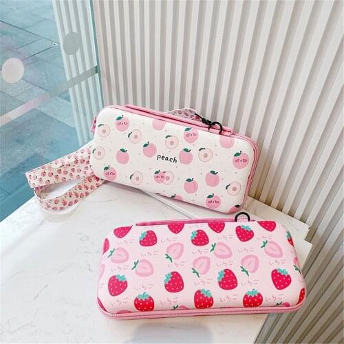 Fruit Pattern Series Crossbody Storage Bag Carrying Case Protective Cover Box Cartoon Coin Purse for N-S X Game Console