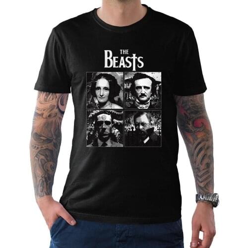 The Beasts Horror Writers T Shirt Mary Shelley Edgar Allen Poe H.P. Lovecraft and Bram Stoker Tee Mens and Womens Sizes