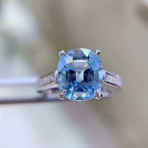 H701 Fine Jewelry Real Pure 18K Gold Jewelry AU750 Natural Aquamarine 2.95ct Pendants for Women Fine Necklace