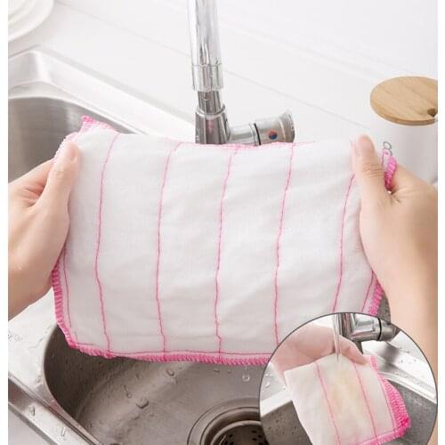 Wonderlife Cotton yarn dish cloth large water-absorbing thickened water-absorbing rags kitchen non-sticky and oil-free bamboo