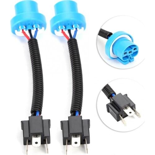 2Pcs 9007 Male to H4 Female Plug Headlight Conversion Cable Wire Connector Adapter accessoire Headlight Wiring Harness Connector