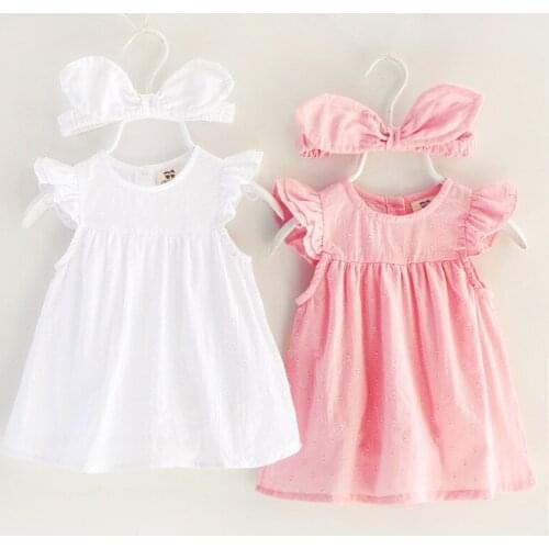 Newborn Kids Dresses Sets Girls Summer Pink Princess Clothing Lace Birthday Party Infant Baby Girl Clothes 0 3 6 M 2020 Fashion
