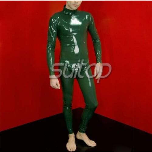 Suitop Latex rubber fetish catsuit with codpiece for men
