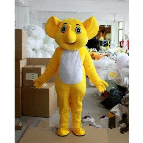 Yellow Elephant Mascot Costume Cosplay Party Game Dress Outfit Halloween Adult Event Apparel Cartoon Character Birthday Clothes