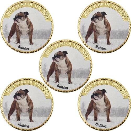 Creative Souvenir Coin 2018 Year of The Dog 24k Gold Plated Metal Coin Home Decorative Challenge Coins for Collection