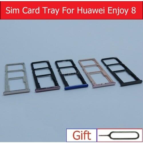 Genuine Micro SD & SIM Card Tray For Huawei Enjoy 8 LDN-AL00 LDN-AL10 Sim & Memory Card Socket Reader Holder Slot Replacement