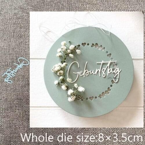 New Design Craft Metal stencil mold Cutting Dies German date of birth scrapbook die cuts Album Paper Card Craft Embossing