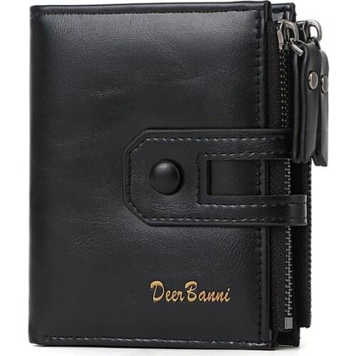 Men Coin Purse Short Male Wallets Soft PU Leather Zipper Hasp Wallet Cards Money Bag Mens Clutch Coin Purses Burse Billfold Bag