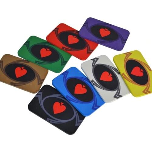 20PCS/LOT Square Peach heart Texas Hold'em Baccarat Casino Ceramic Poker Chips Set Poker Chip NO Denomination Customizable