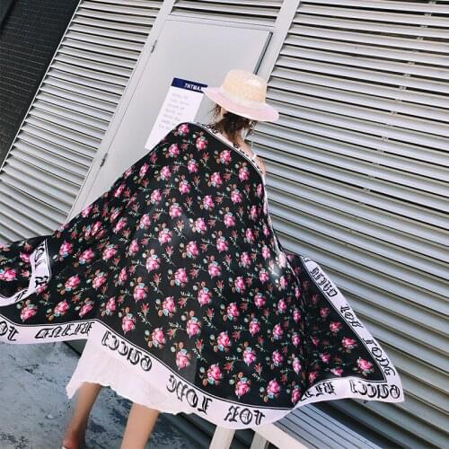 New summer decoration woman fashion scarves flower pattern printing 90cmx180cm long scarf scarves headscarf hot sale girl gift