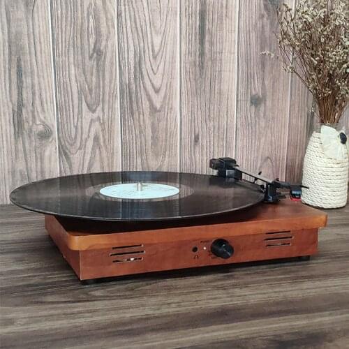 New vinyl record player entry retro phonograph small flat plate old antique record player turntable with bluetooth
