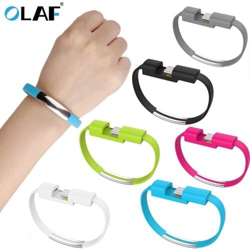 OLAF New Bracelet USB Cable Type C Micro USB Data Charging Cable For iPhone XS Max XR X 7 8 6 Android USB Phone Charger cables