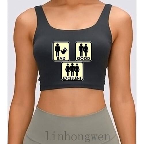 Sexy Bad Good Excellent 3some Women Tank Top Normal Summer Style Crazy Fashion Customize Unique Round Neck Crop Top