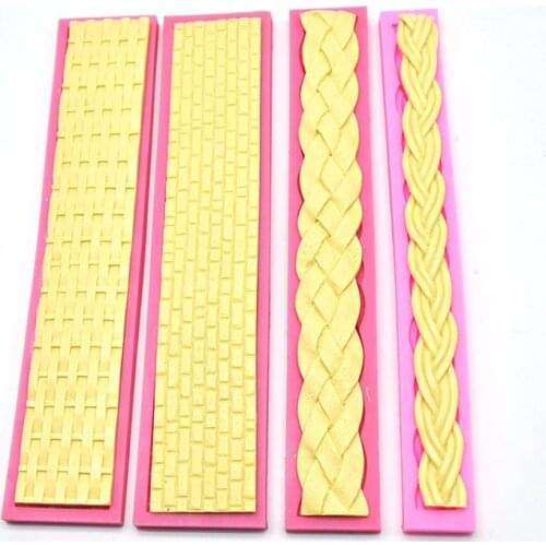 Long Knit Rope String Shape Silicone Molds 3D For Cake Border Decorating Cookie Chocolate Fondant Kitchen Baking Tools Moulds