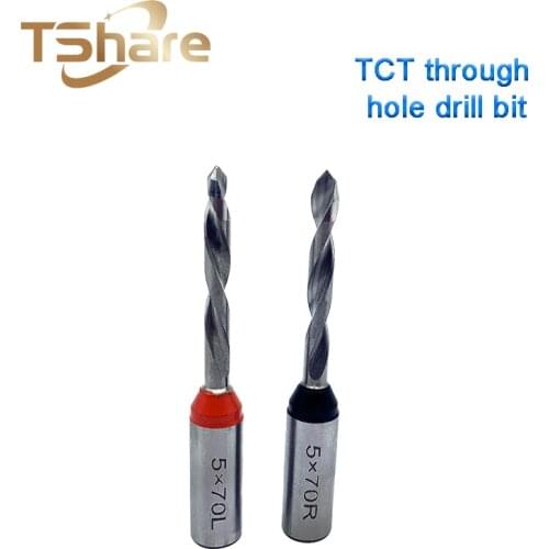 1 pc Good Quality Alloy TCT Through Hole Drill Bit Blade Length 70mm for Woodworking Machine