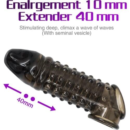 Penis Extender Cock Rings Delay Ejaculation Reusable Penis Condoms Dick Sleeve Silicone Glans Cover Enlargement Sex Toys For Men