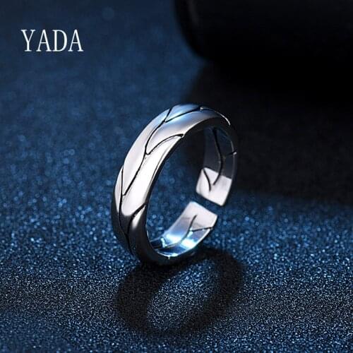 YADA GIFTS Creative Vine Leaves Fingure Rings for Men Adjustable Classic Ring Male Engagement Band Wedding Jewelry Ring RG200033