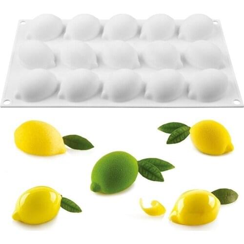 15 Cavity Lemon Shape Silicone Molds Cake Decorating Tools Bakeware French Dessert Mousse Cake Mold Baking Utensils