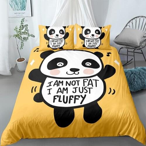 Panda Printed 2/3pcs Bedding Set Bamboo Duvet Cover For Adult Child Bedclothes And Pillowcases Comforter Covers Bed Sets