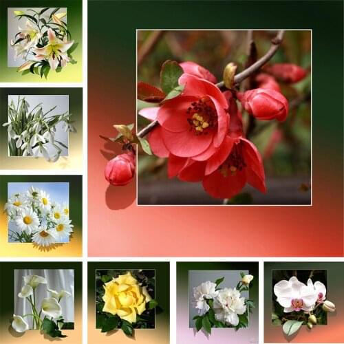 5D Full Square/Round Diamond Painting Flower Run Bright Home Decor Gift Mosaic Pattern Rhinestone Embroidery Cross Stitch Kit