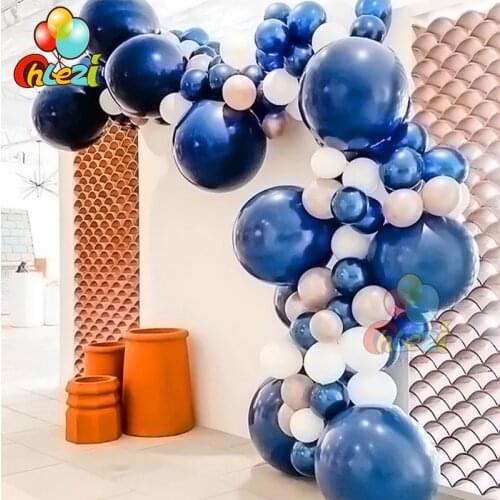 86pcs Night Blue Balloon Arch Garland Dark Blue Theme Silver White Latex Balloons Wedding Birthday Party Decoration Baby Shower
