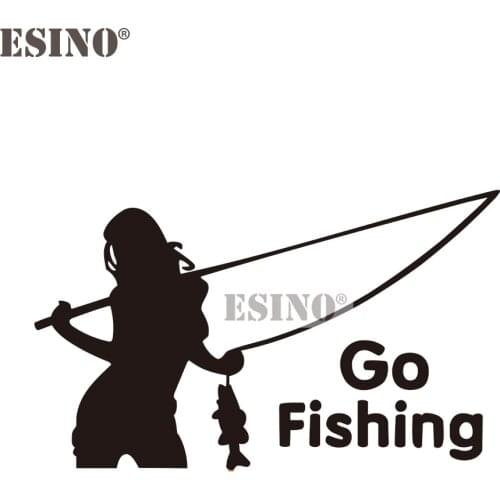 Car Styling Creative Sticker Sexy Lady Girl Go Fishing Auto PVC 3D Carving Decal Car Accessories Bumper Body Decal Pattern Vinyl