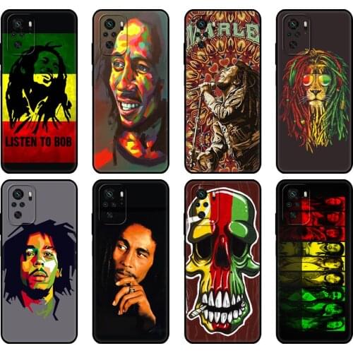 Black tpu Case For Xiaomi Redmi 9T Case Redmi Note 9T Note 10 Pro Case Bob Marley
