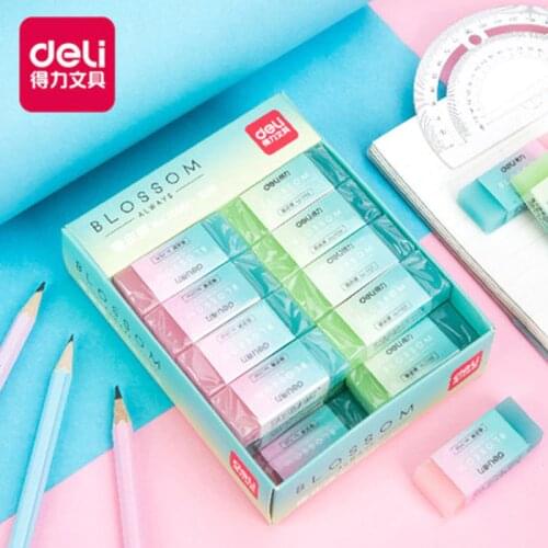 Deli Candy color translucent eraser art painting exam sketch cute children student stationery wipe clean pencil eraser 71081