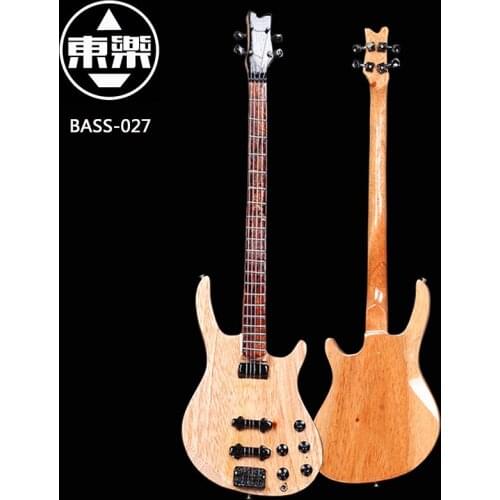 Wooden Handcrafted Miniature Guitar Model Bass-027 Bass Guitar Display with Case and Stand (Not Actual Bass! for Display Only!)