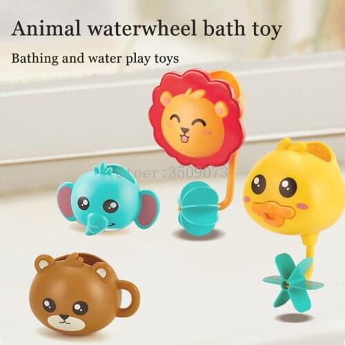 Baby Bath Toys Shower with Animal Waterwheel Interactive Toys Pipeline Water Spray Bathroom Play water Beach Toys For Kids