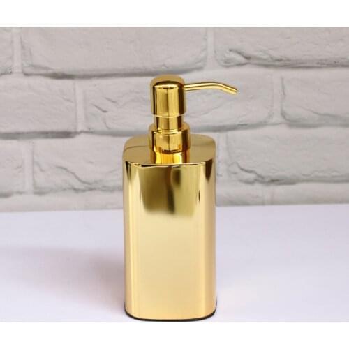 Liquid Soap Dispenser 304 Stainless Steel Golden Hand Kitchen Sink Soap Container Bathroom Shampoo Holder Wall Mounted Bottle