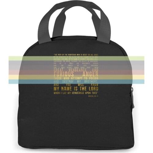 Ezekiel 25:17 Premium Samuel L. Jackson Pulp Fiction Quote Hipster Mens women men Portable insulated lunch bag adult
