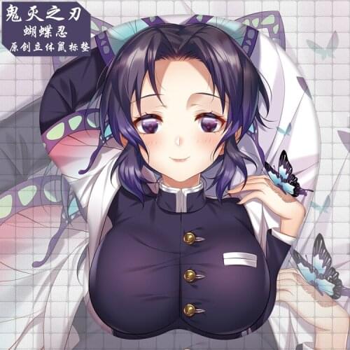 Demon Slayer Kochou Shinobu Figure 3d Anime Girl Soft Gel Gaming Mouse Pad Mousepad Wrist Rest 6076 Gifts Man Adult Toy