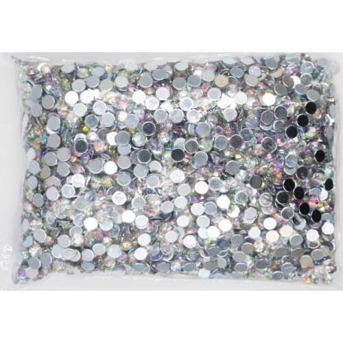 Cryatal AB Color 1.5~20mm Flat Back Round Acrylic Rhinestones Beads,3D Acrylic Nail Art / Garment Decoration