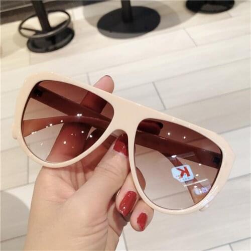 Trendy Pilot Sun Glasses For Women Fashion Oversized Designer Bare Powder Frame Luxury Fashion Sunglasses Lady UV400 Big Face