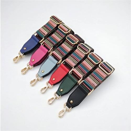 Fashion Luxury Adjustable Strap With Ethnic Style Color Shoulder Strap Diagonal Cross Color Strap O Bag Handles Obag Bags Chain