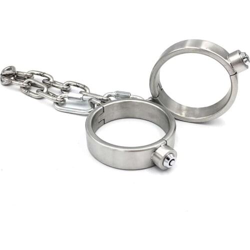 Stainless Steel Handcuffs Ankle Cuffs Bondage BDSM Torture Fetish Sex Toys For Men Woman Couples Adult Games Restraints Shackles