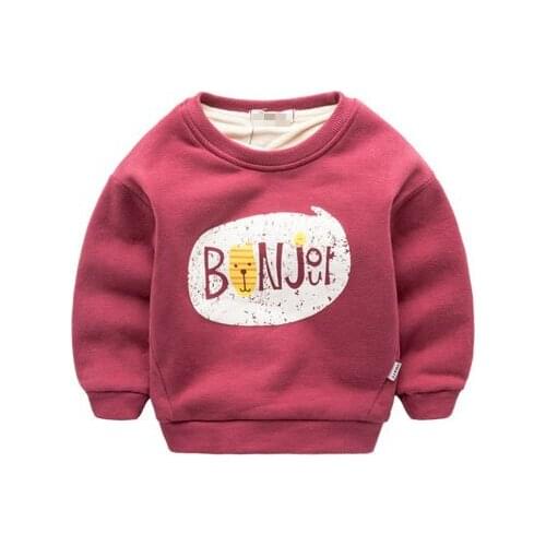 2020 New Winter Kids Plus velvet sweatshirts Thick cotton Fashion Baby Boys girls T shirt Warm Cashmere children clothes hoodies