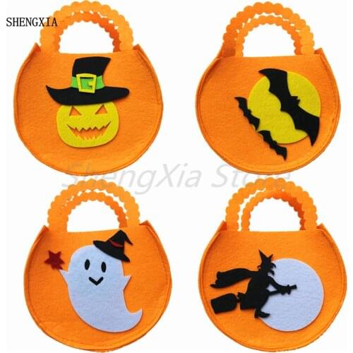New Halloween Show Supplies Candy Bags Ghost Festival Dress Up Props Childrens Portable Pumpkin Bag Gift Bag